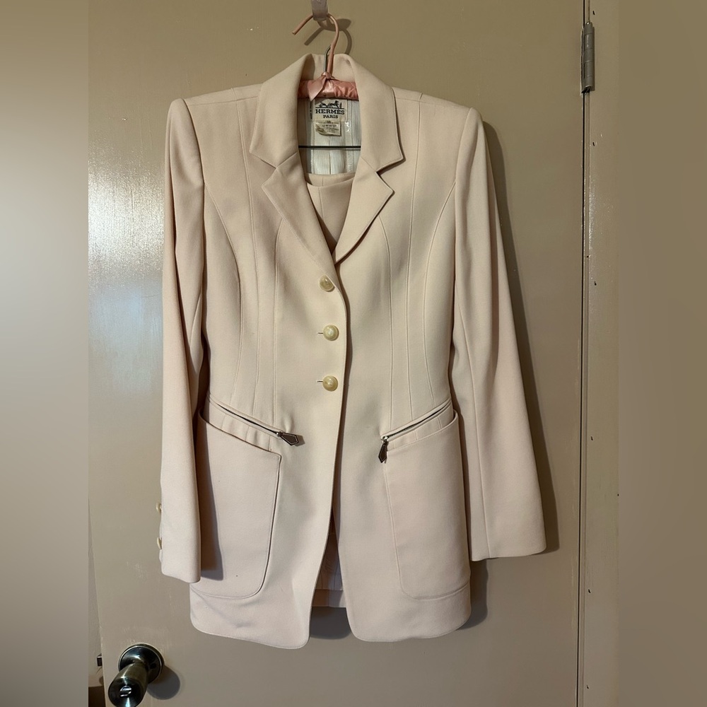 Hermes of Paris  Women's Cream suit with skirt